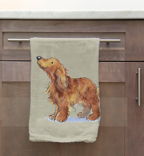 Cocker Tan Tea Towel